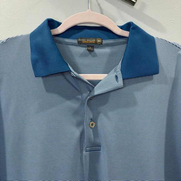 Peter Millar Summer Comfort Striped Performance Polo Shirt | Size L - Picture 4 of 11